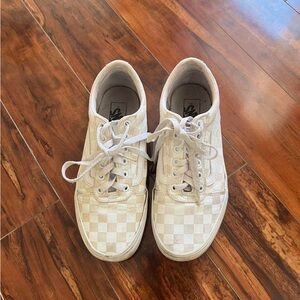 Vans White Checkerboard Low-Top Sneakers